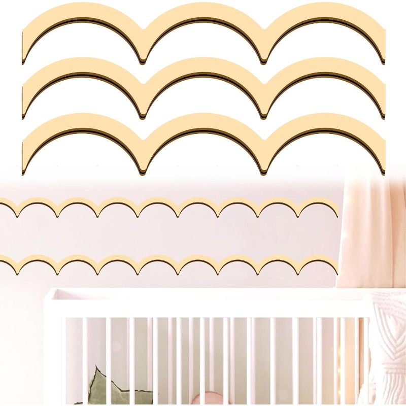 Baby Nursery Wall Stickers - 36Pcs Unfinished Wood Trim Molding Peel