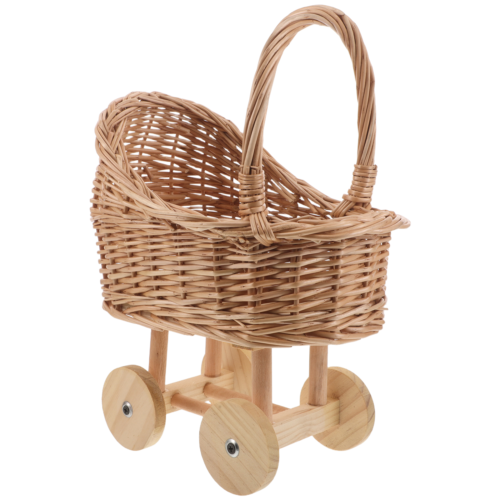 Baby Nursery Vintage Decor - Vintage Rattan Miniature Pram Handmade Pushchair
