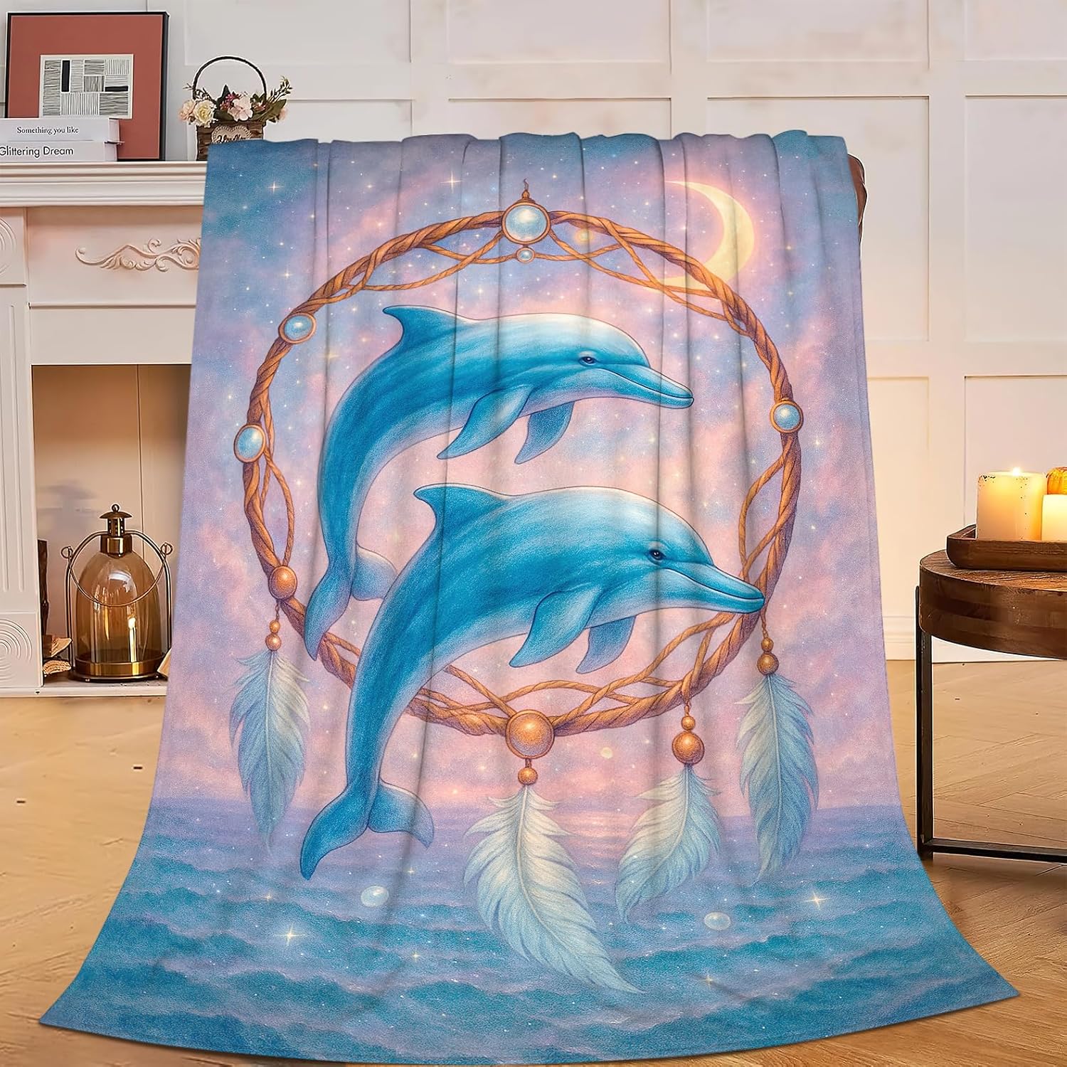 Baby Nursery Ocean - Dolphin Blanket Magical Ocean Dolphins Dreamcatcher