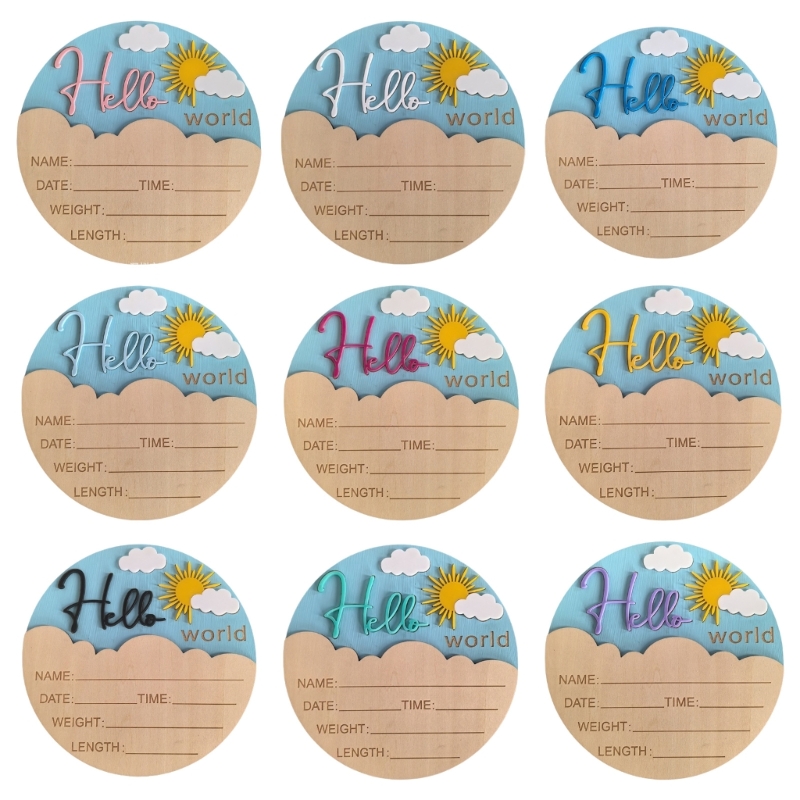 Baby Nursery Hospital - J15U Wooden Hello Baby Announcement Sign