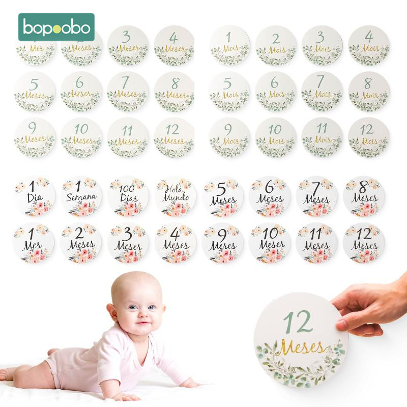 Milestone Card Set - 1Set 0-12 Month Newborn Month Milestone