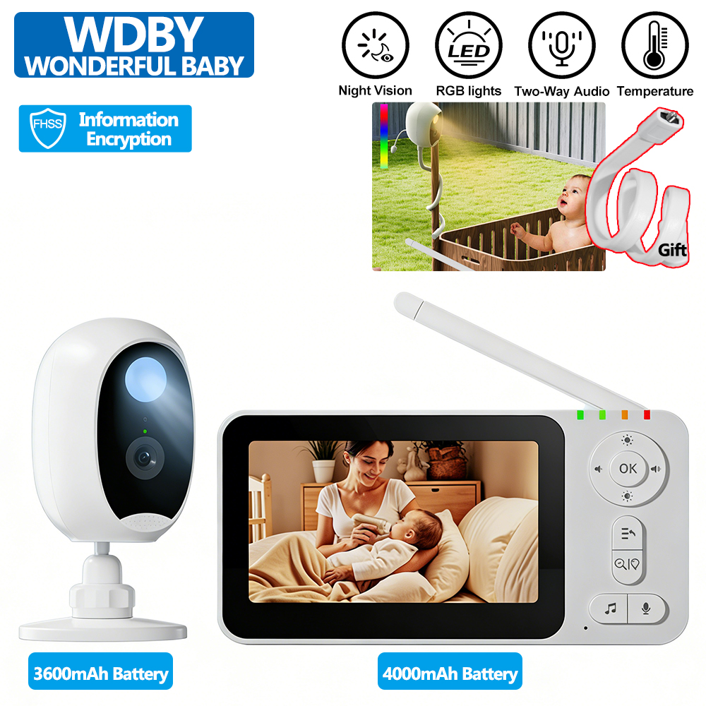 Wearable Baby Monitor - 4.3-inch Intelligent Baby Monitor Camera with