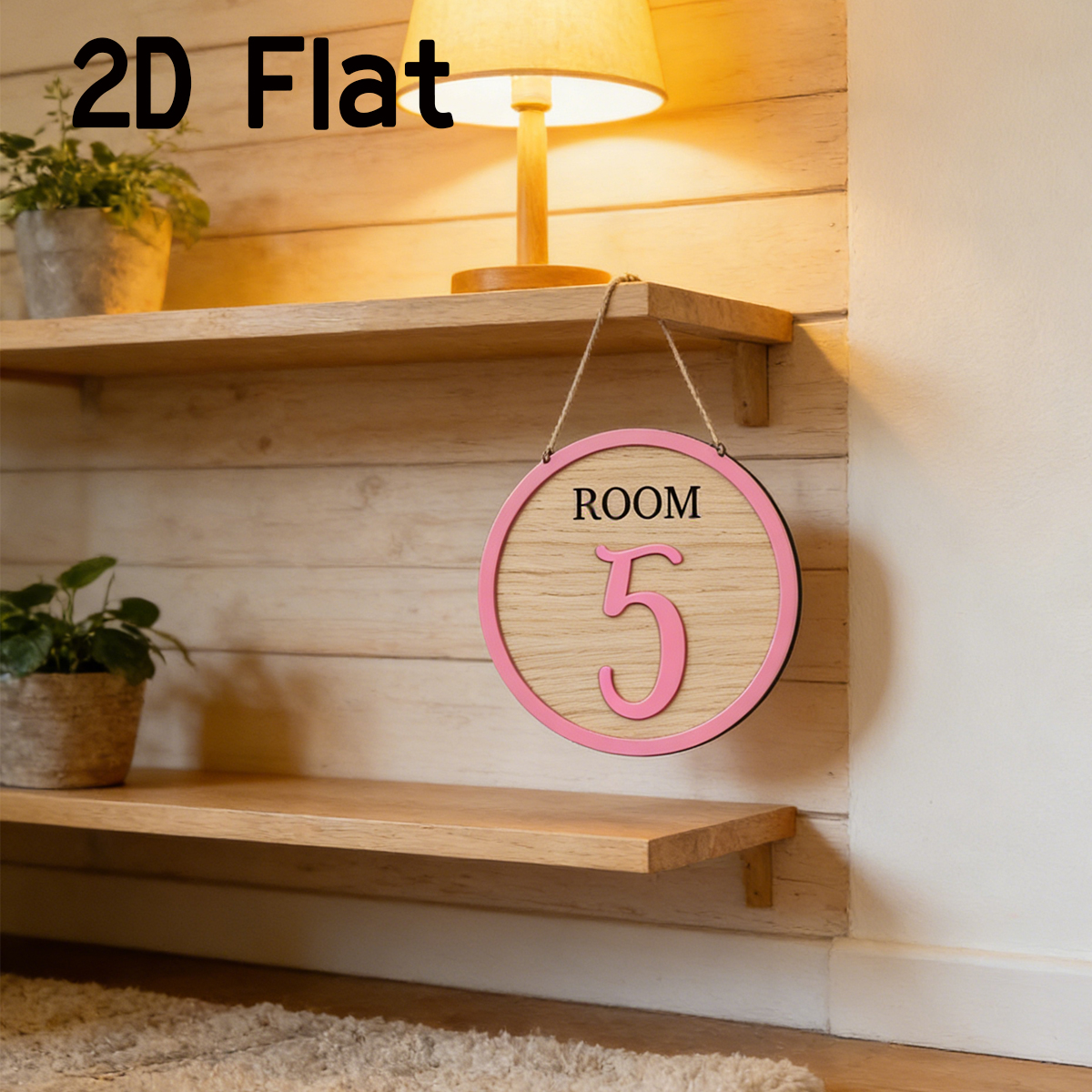 Baby Nursery - 1Pc Cutom Pink Room Number Wooden