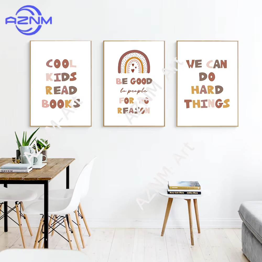 Baby Nursery Quotes - 1/3Pcs Wall Art Canvas Painting Rainbow