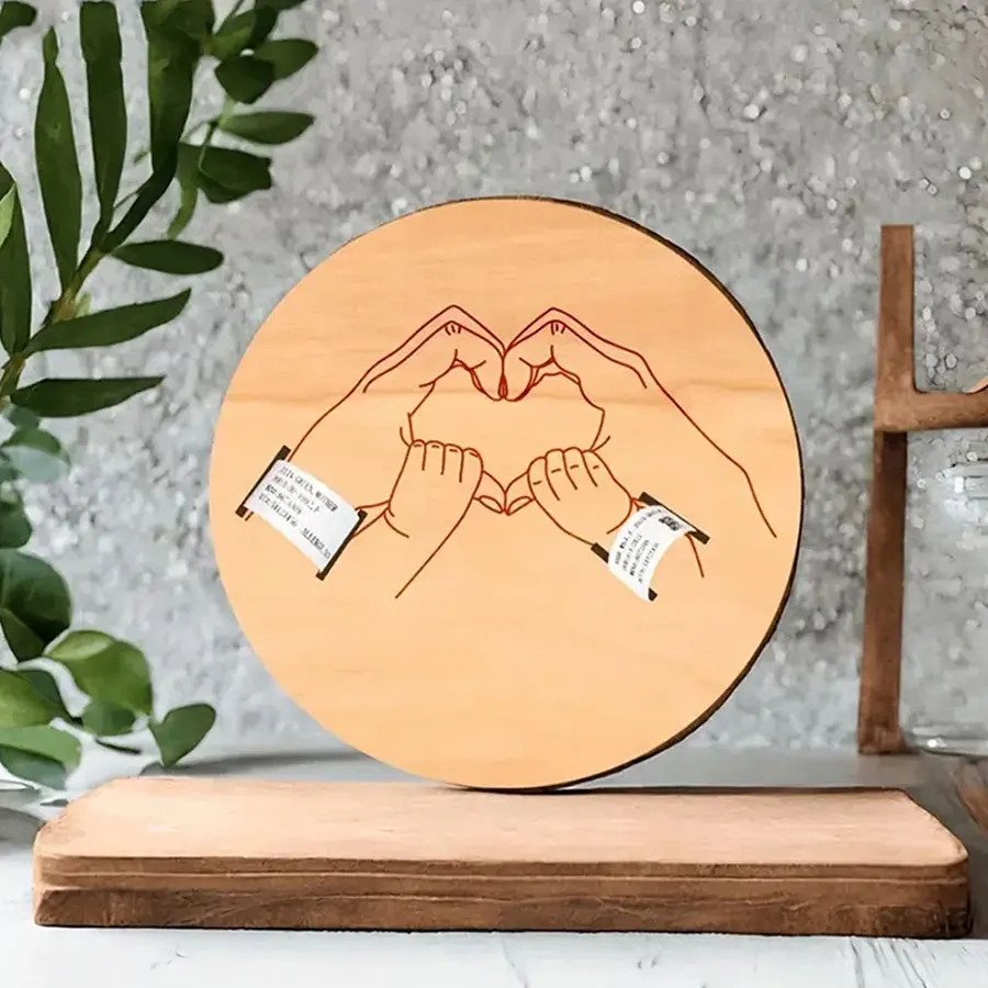 Milestone Card Set - Baby Birth Wristband Wooden Commemorative Bracelet