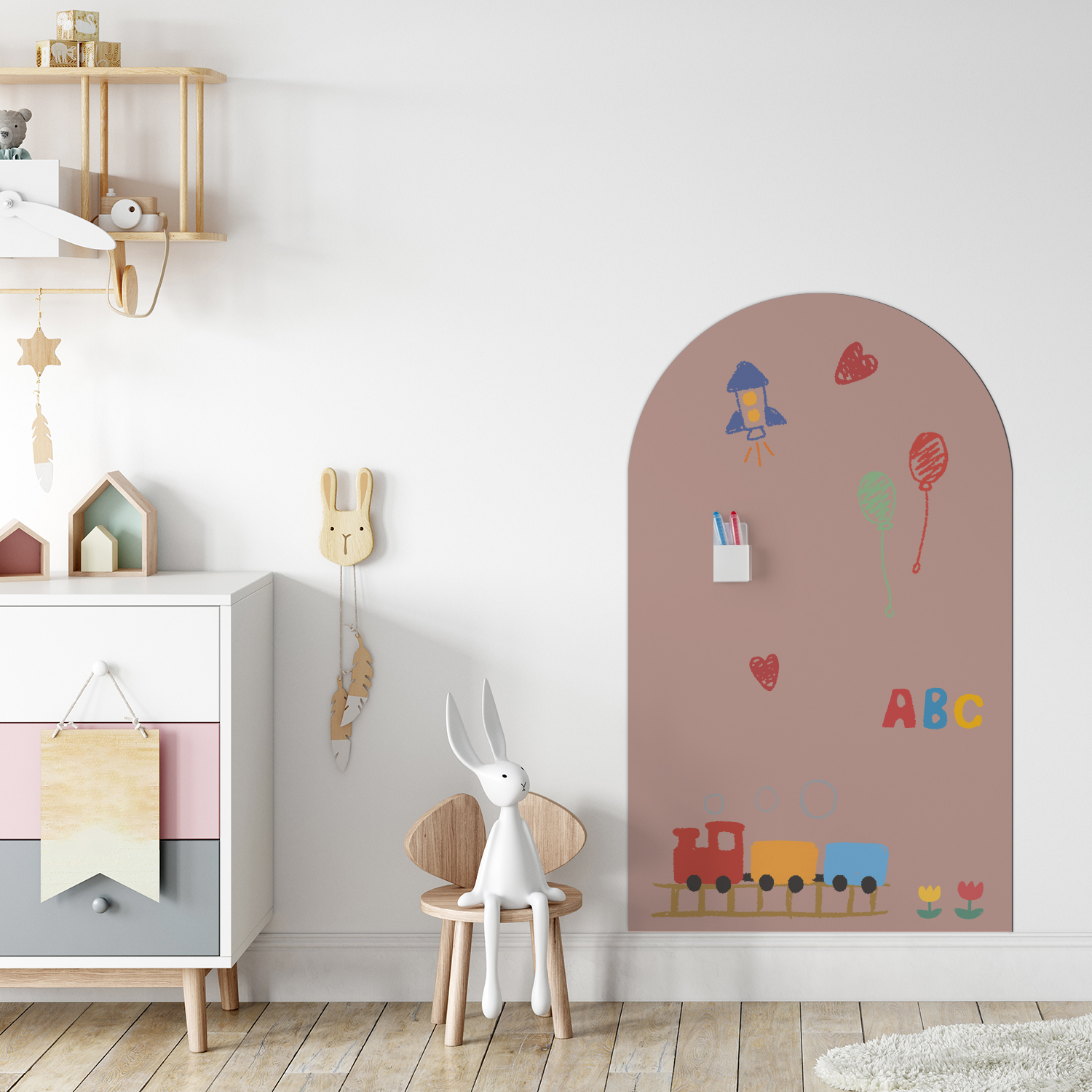 Baby Nursery Wall Stickers - Simple style self-adhesive tape magnetic arch