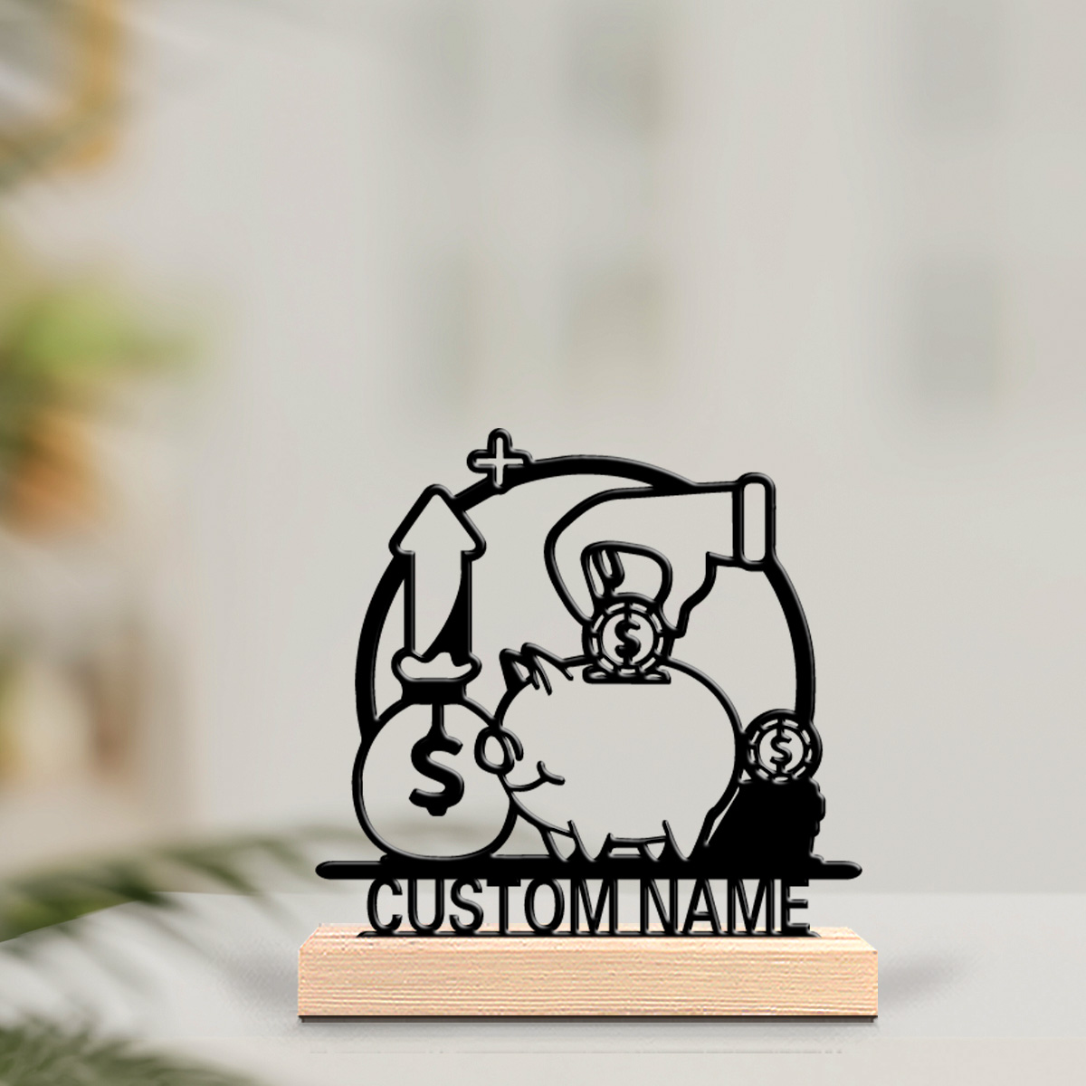 Baby Nursery Accent Wall - 1pc Stylish Personalized Custom Piggy Bank