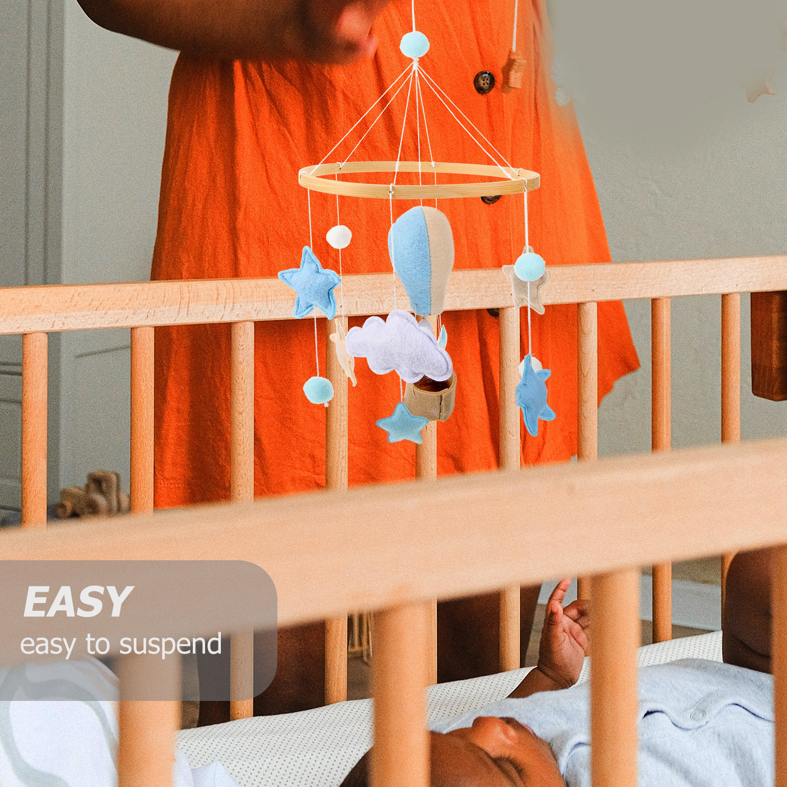 Baby Nursery Hot Air Balloon - Cloud and Hot Air Balloon Crib