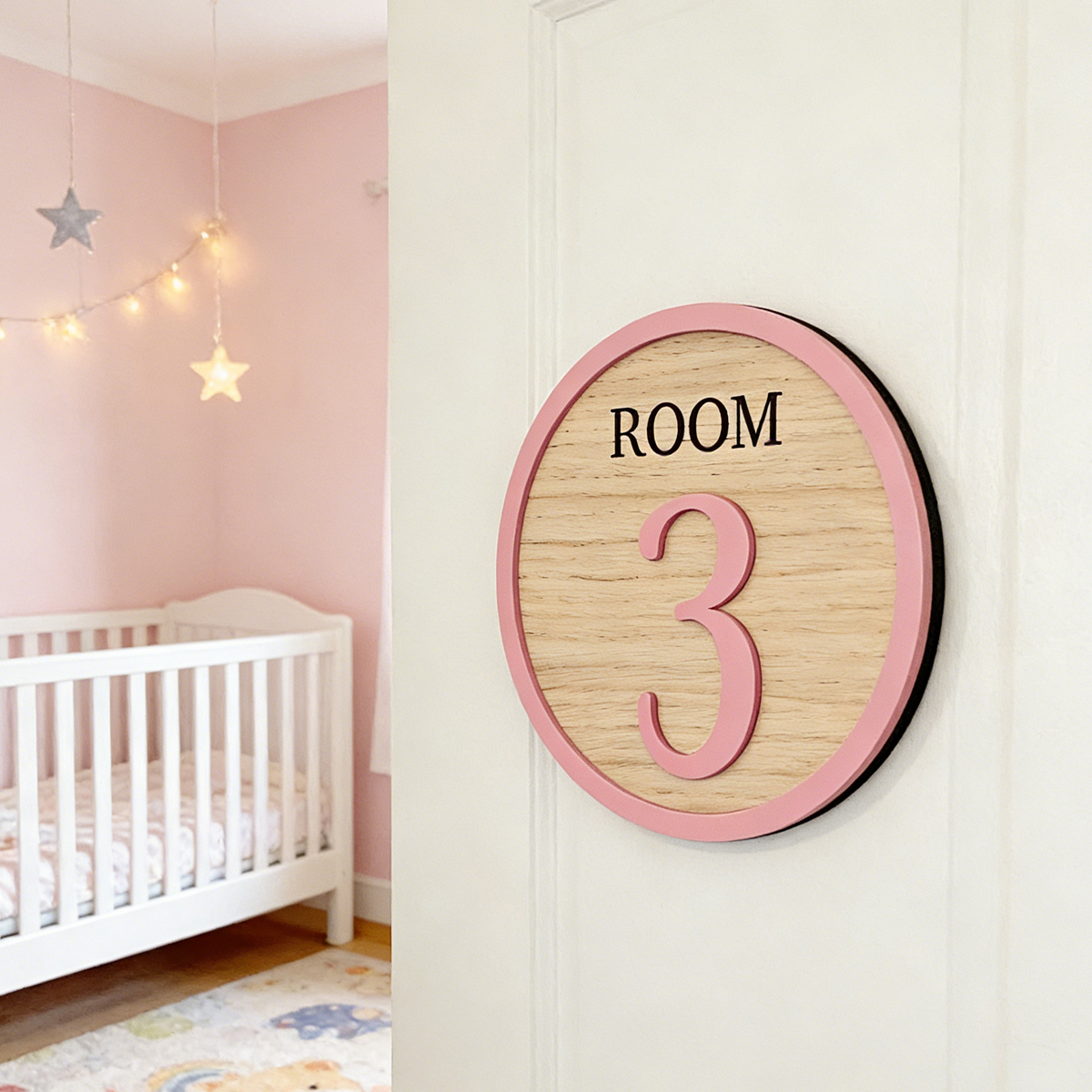 Baby Nursery - 1Pc Cutom Room Number Wooden Acrylic