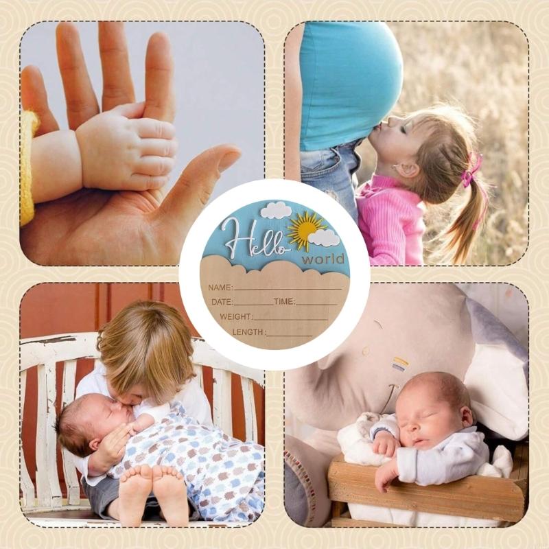 Baby Nursery Hospital - Wooden Hello Baby Announcement Sign for