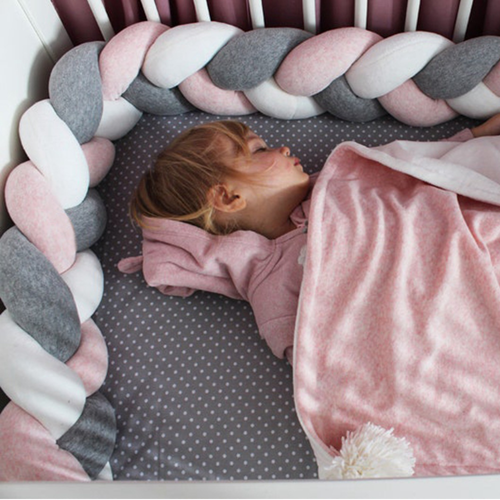 Baby Nursery Glider - 1M/2M/3M/4M Braid Baby Bed Bumper Infant
