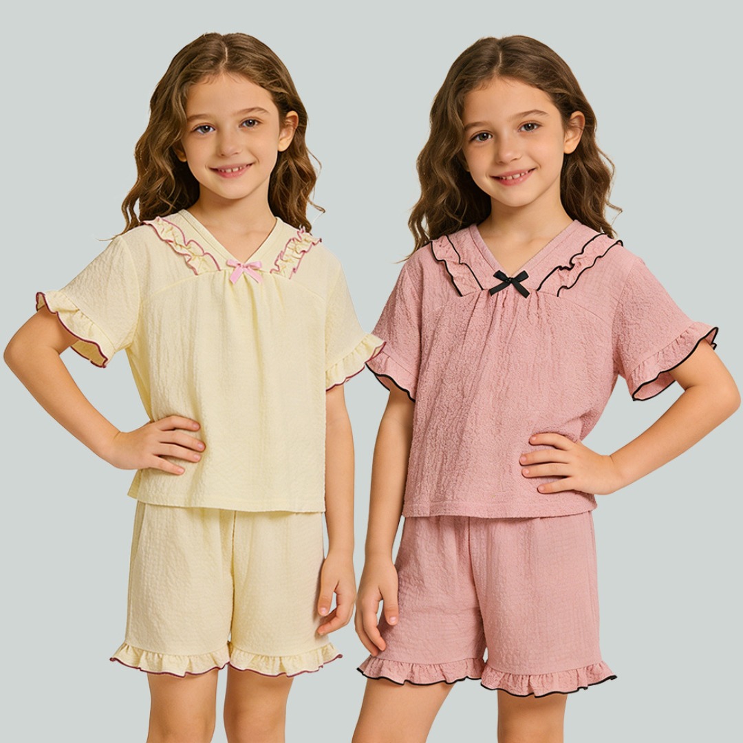 Baby Nursery Ideas Boy - Summer Kids Pajamas set Cotton Seersucker