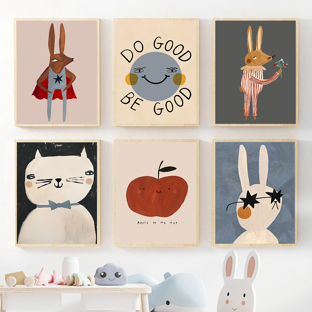 Baby Nursery Quotes - Funny Cartoon Rabbit Bear Animal Wall