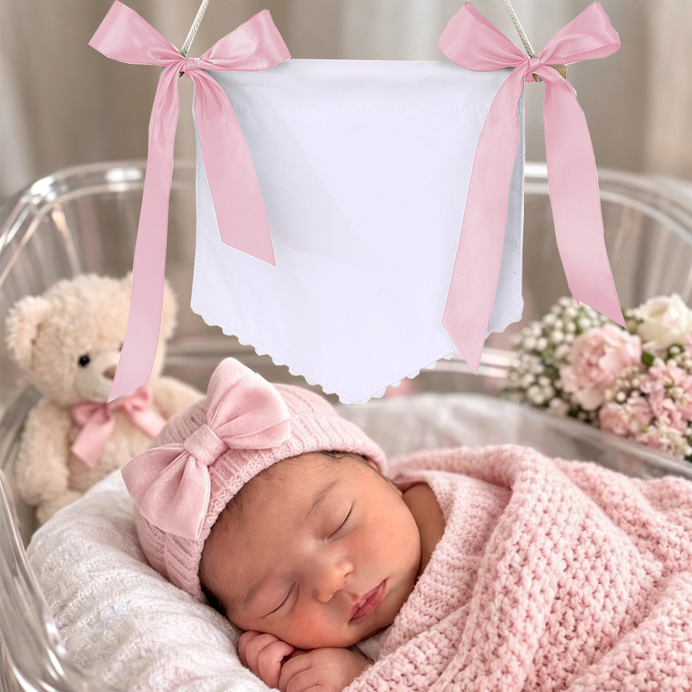 Baby Nursery Hospital - Baby Welcome Banner With Ribbon Bow