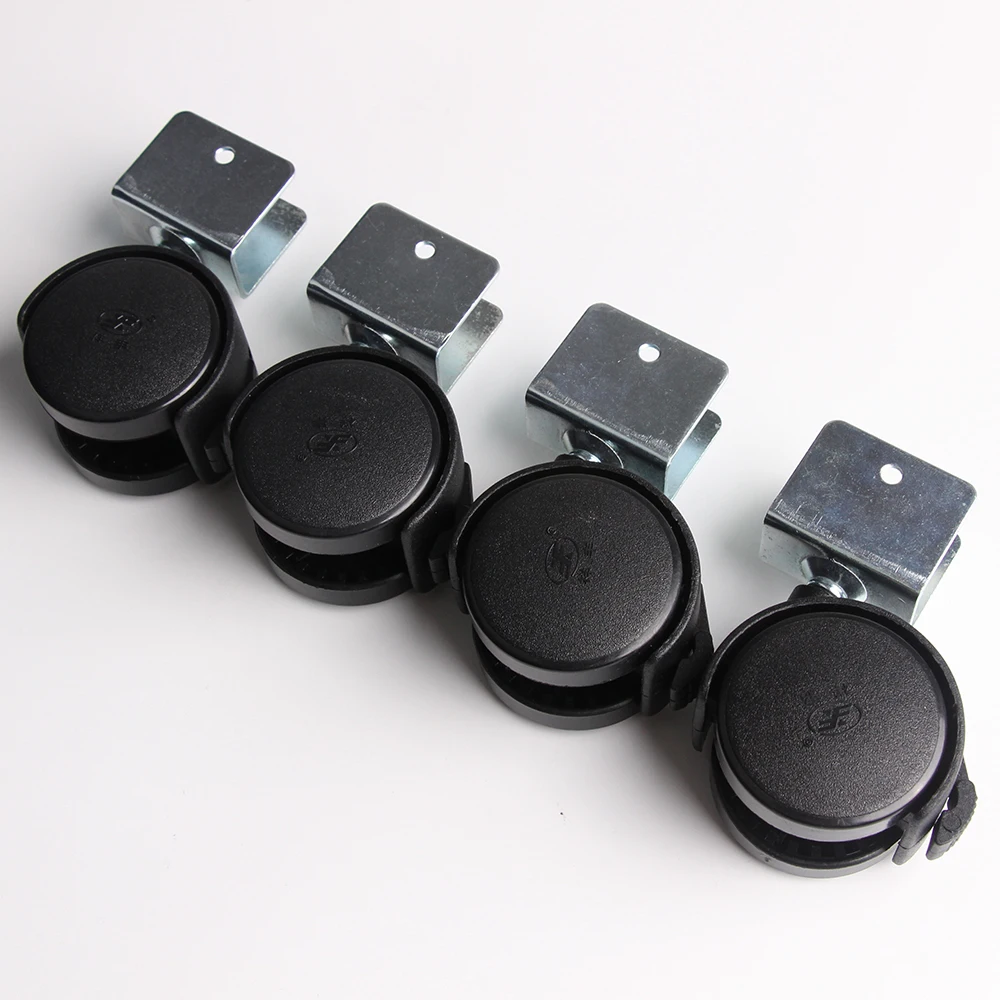 Baby Nursery Trolley - 4Pcs 50mm Plastic Caster Replacement Angle