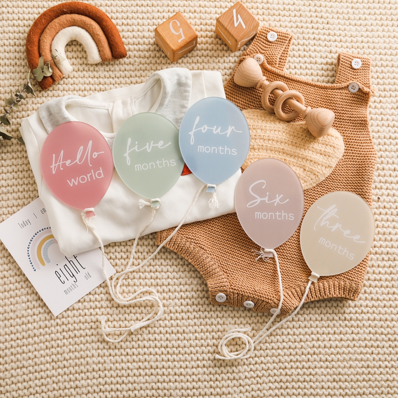 Milestone Card Set - 13pcs Baby Acrylic Balloon Milestone Cards