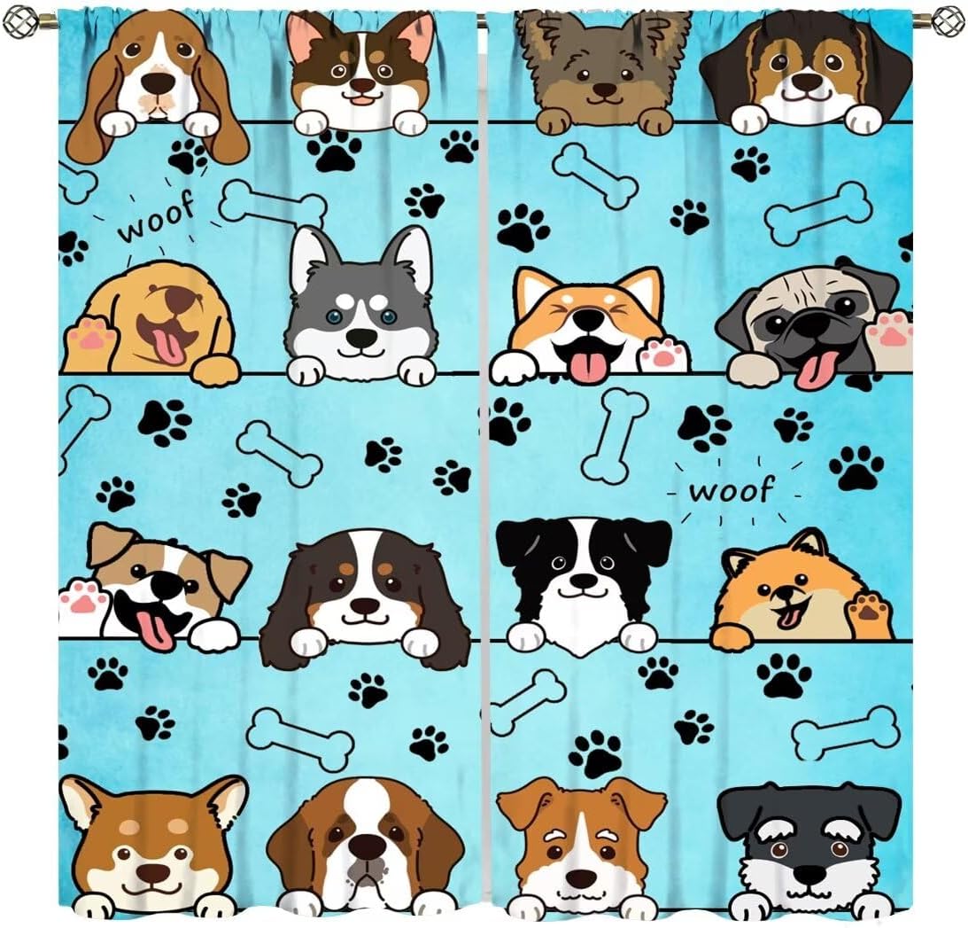 Baby Nursery Hospital - Cute Dog Curtains for Kids Girls