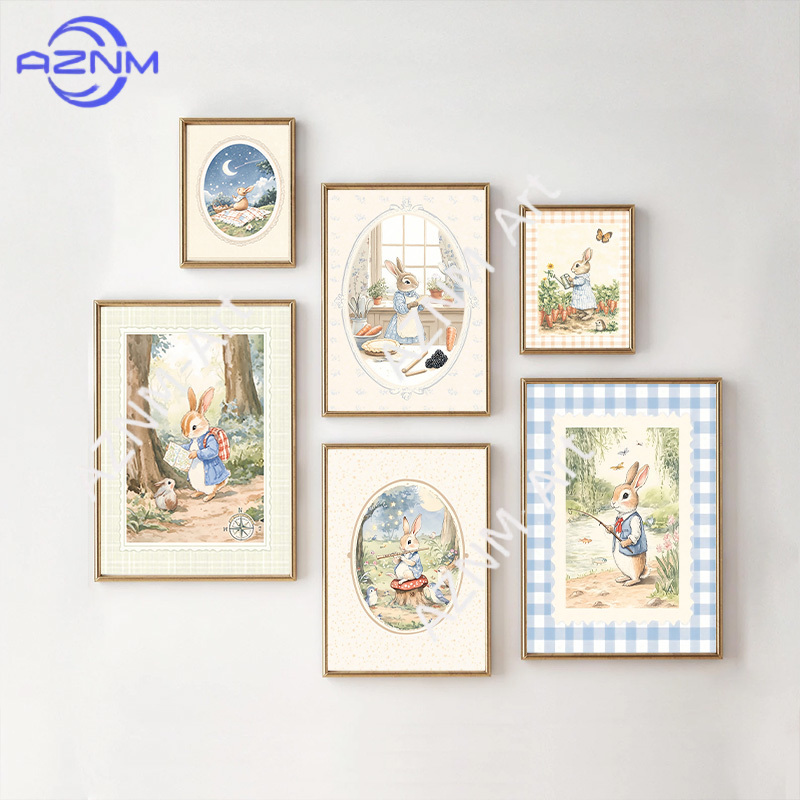 Vintage Boho Blue Plaid Rabbit - Baby Nursery Vintage Decor review and price