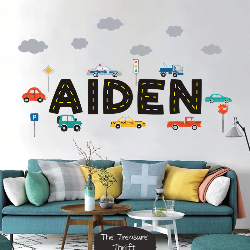 Custom Name Construction Vehic - Baby Nursery Wall Stickers review and price