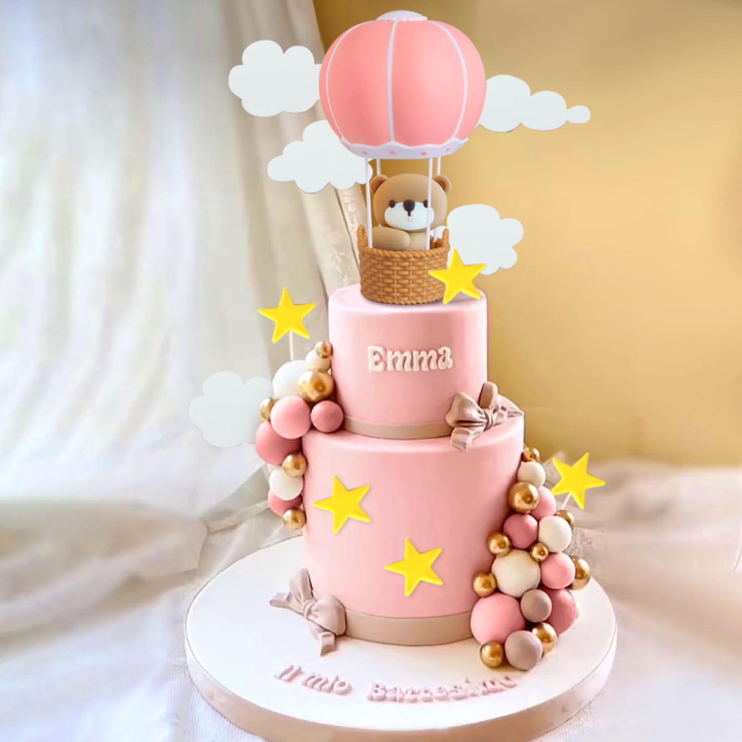 LaVenty Blue Pink Bear Cake De - Baby Nursery Hot Air Balloon review and price
