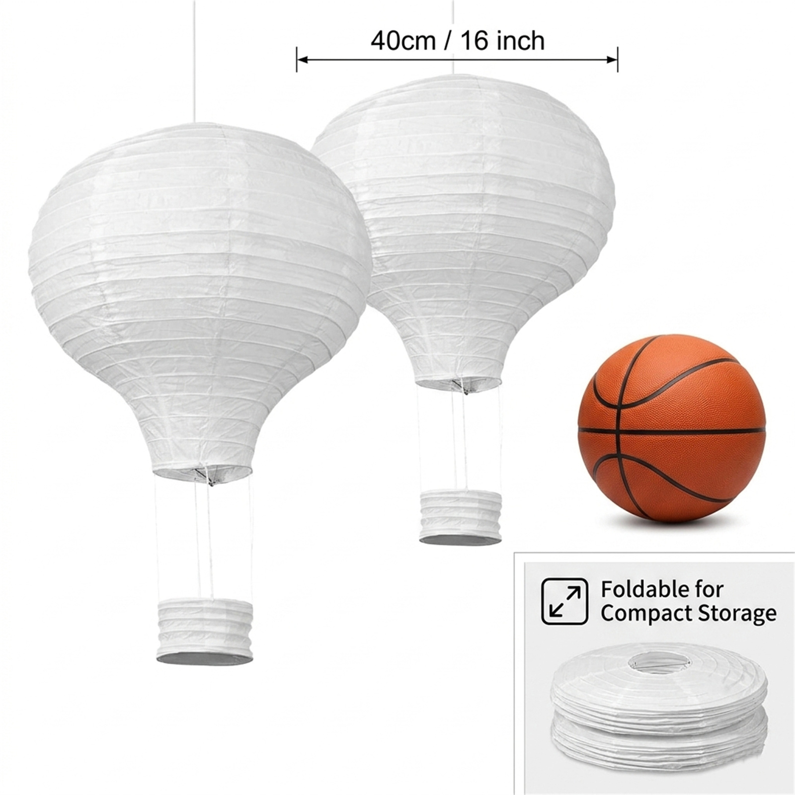 2Pcs 16‘’ White Hot Air Balloo - Baby Nursery Light Shade review and price