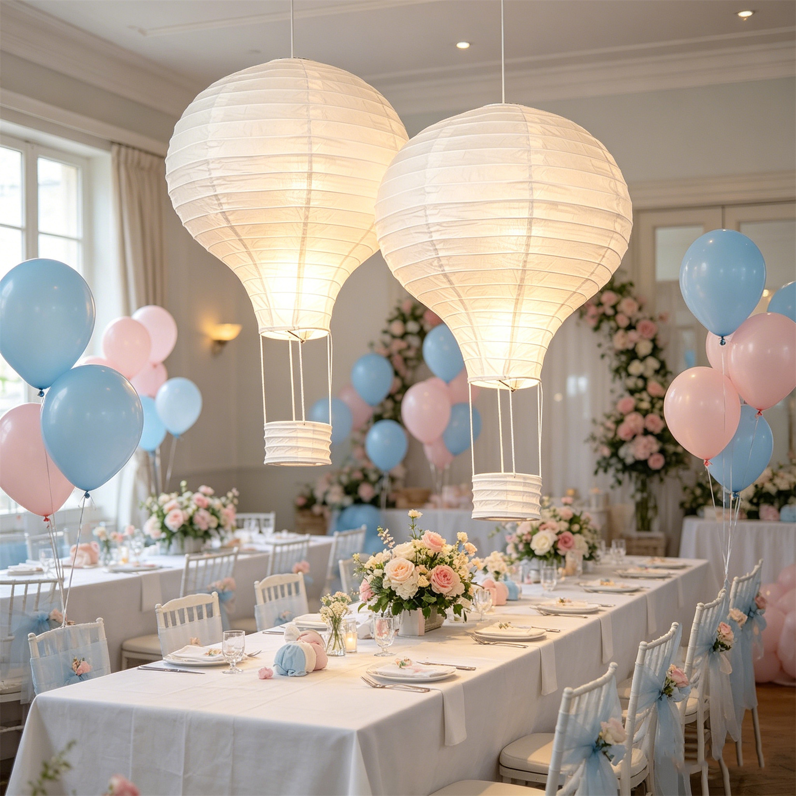 2Pcs 16‘’ White Hot Air Balloo - Baby Nursery Light Shade review and price