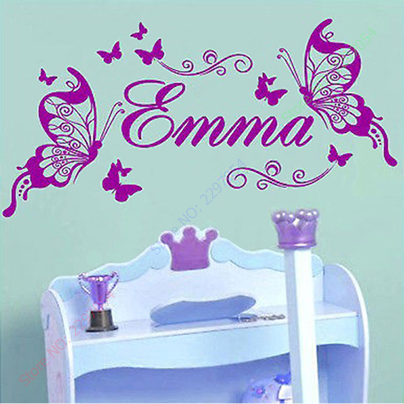 New Butterflies Personalized N - Baby Nursery Wall Stickers review and price