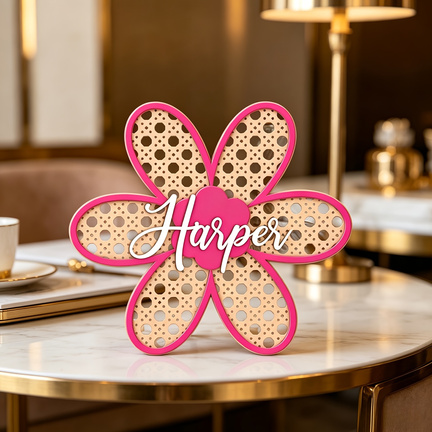 Personalized Boho Rattan Flowe - Baby Nursery review and price