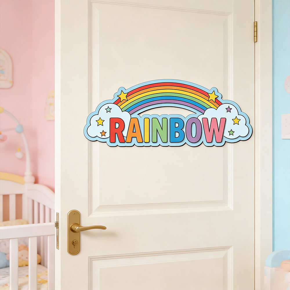Custom Rainbow Cloud Star Name - Baby Nursery review and price