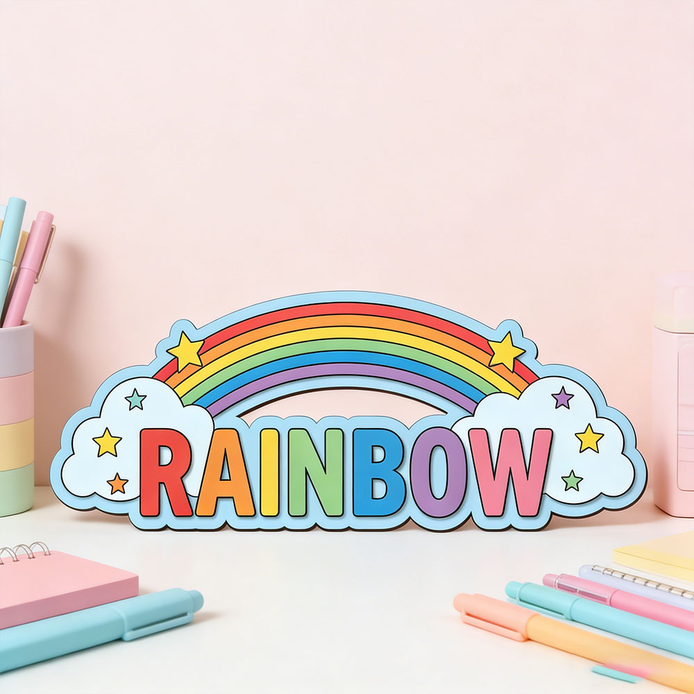 Custom Rainbow Cloud Star Name - Baby Nursery review and price