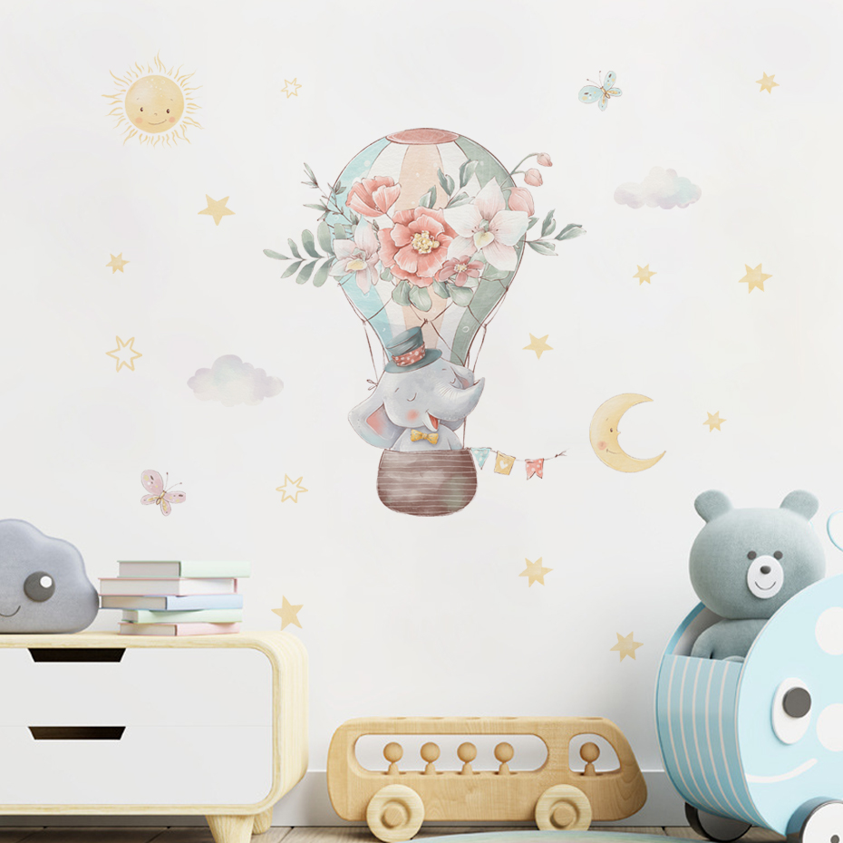 Cartoon Elephant Hot Air Ballo - Baby Nursery Hot Air Balloon review and price