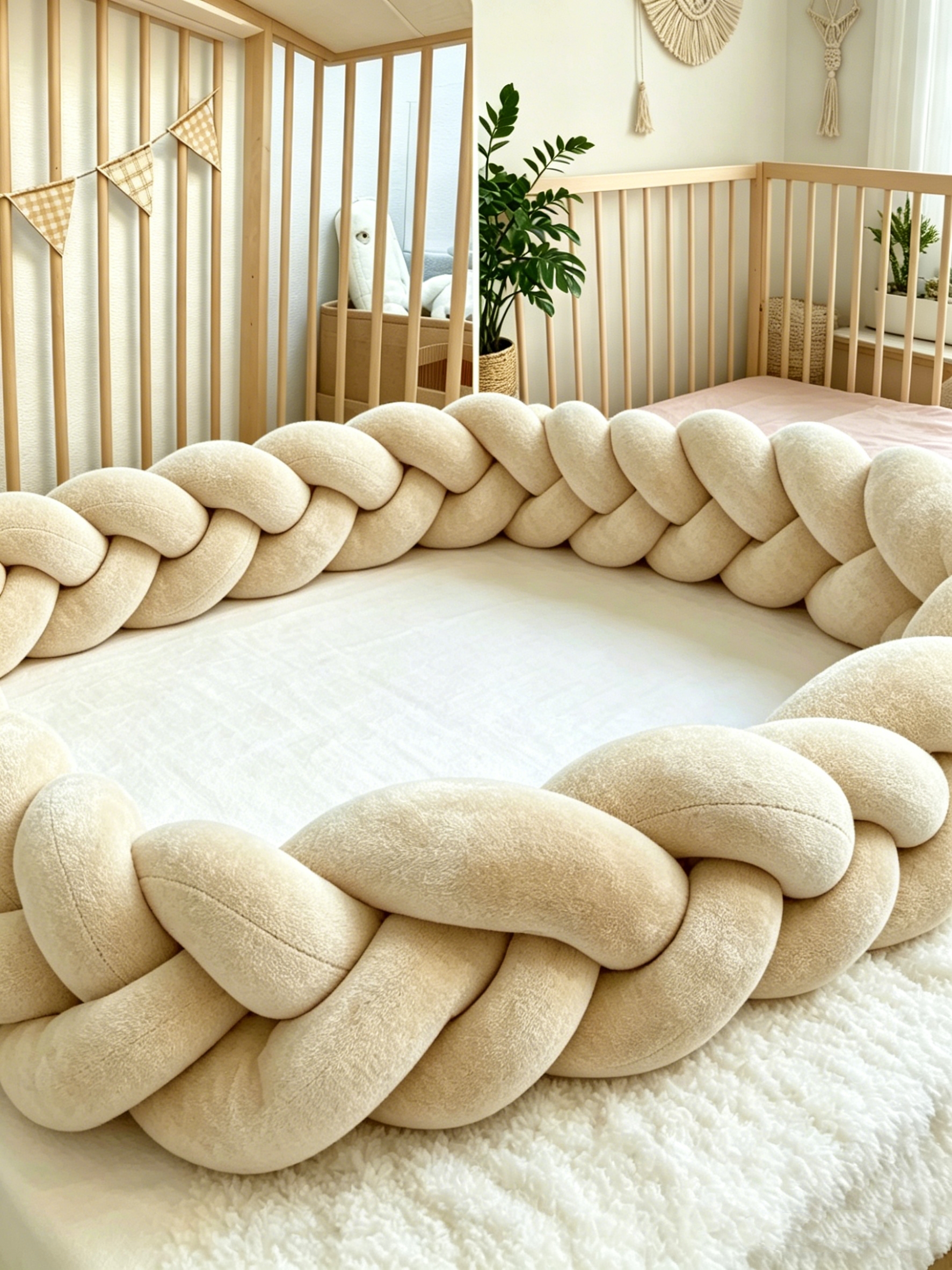 Boho Braided Crib Bumper Pillo - Baby Nursery Glider review and price