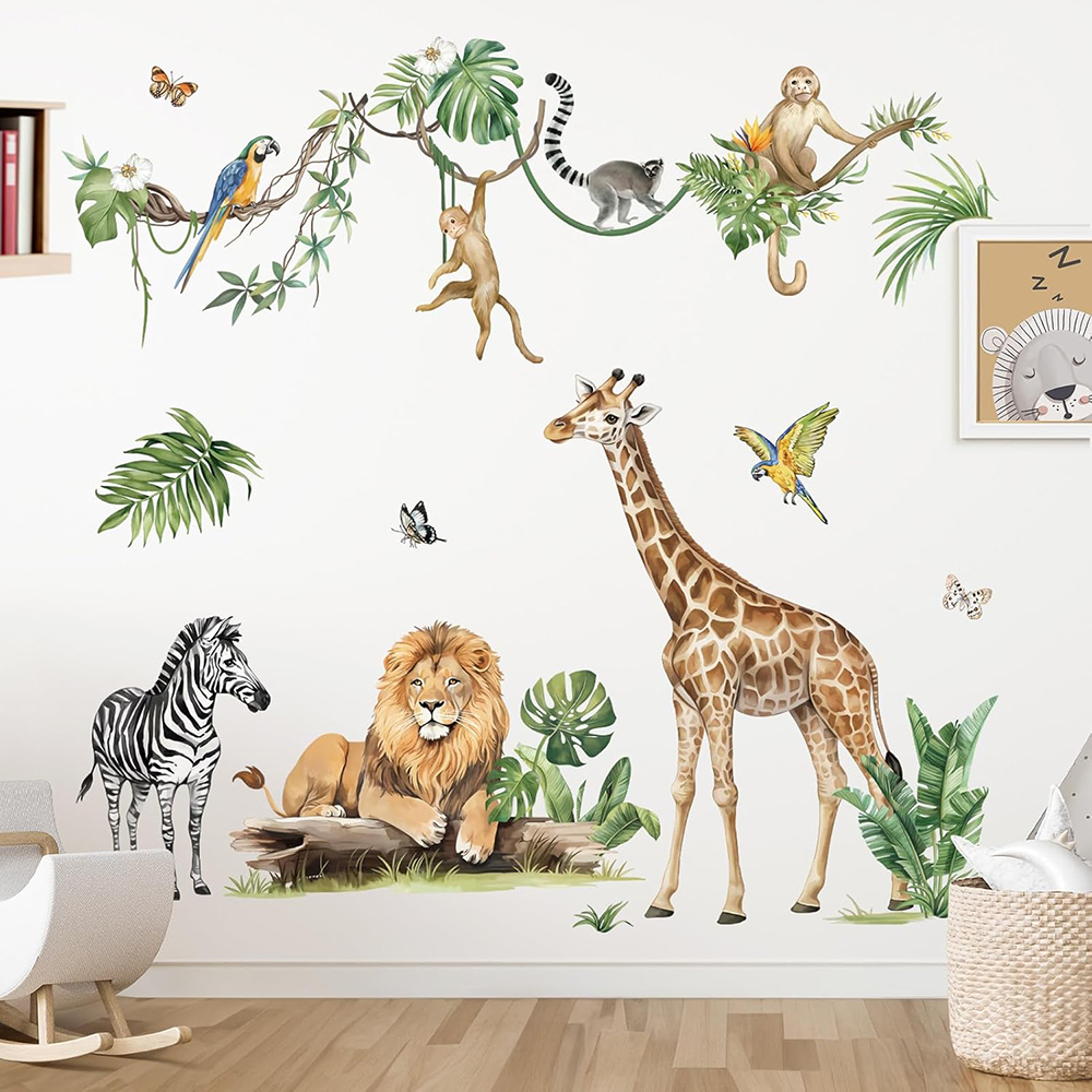 Large Jungle Animal Tropical L - Baby Nursery Wall Stickers review and price