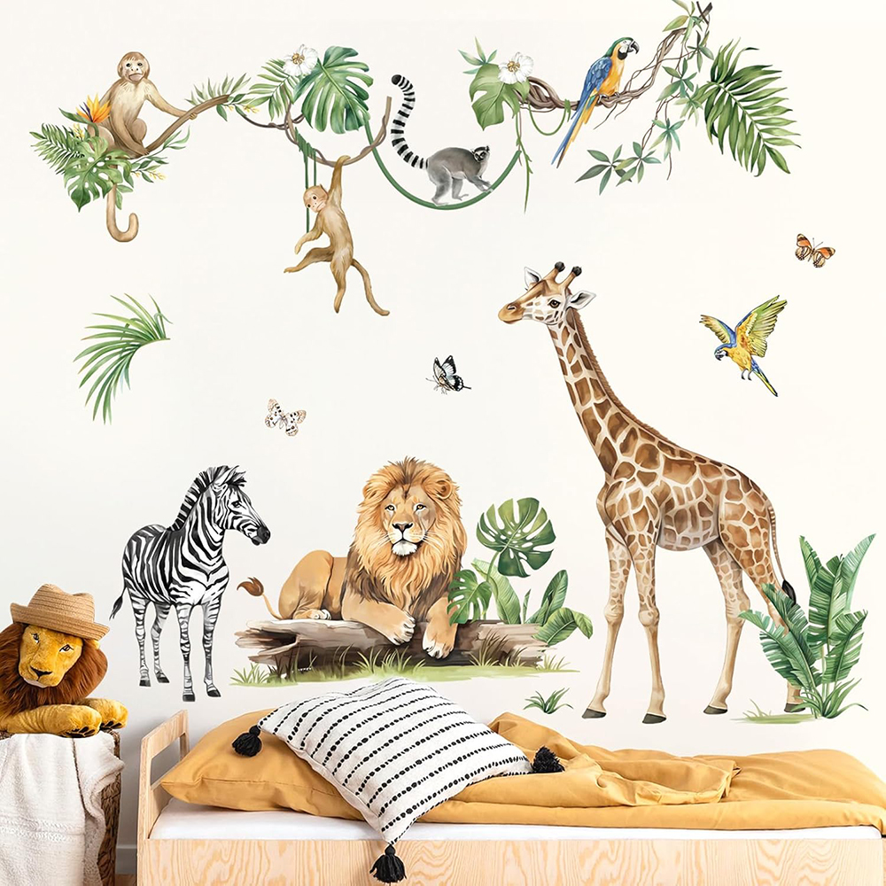 Large Jungle Animal Tropical L - Baby Nursery Wall Stickers review and price