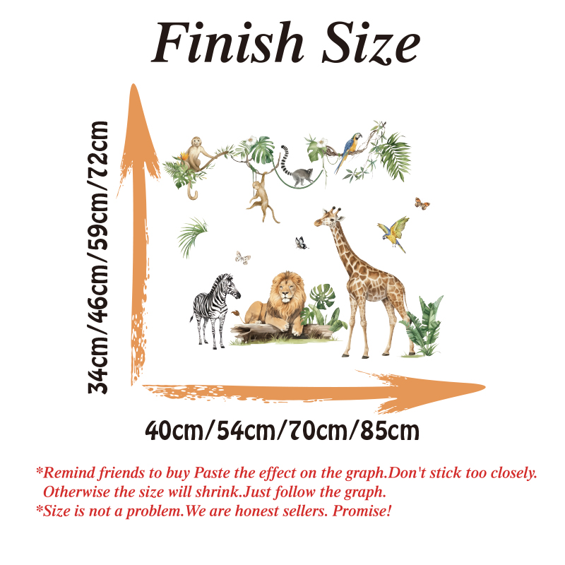 Large Jungle Animal Tropical L - Baby Nursery Wall Stickers review and price