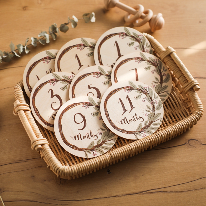 8Pcs Wooden Baby Milestone Car - Milestone Card Set review and price