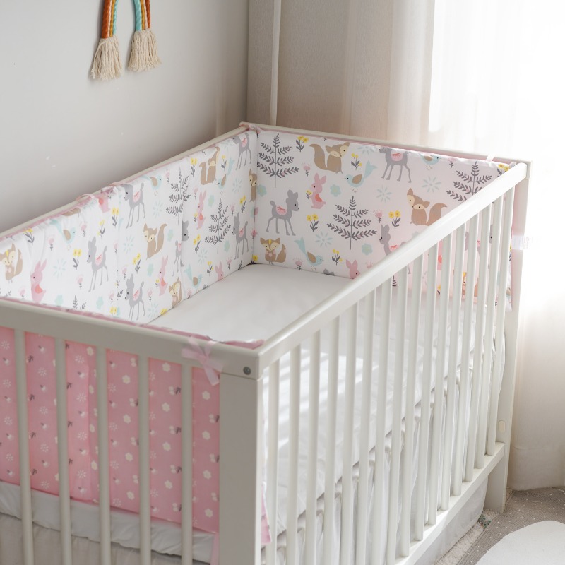 Pink 1-Piece Crib Bumper Soft  - Baby Nursery Glider review and price