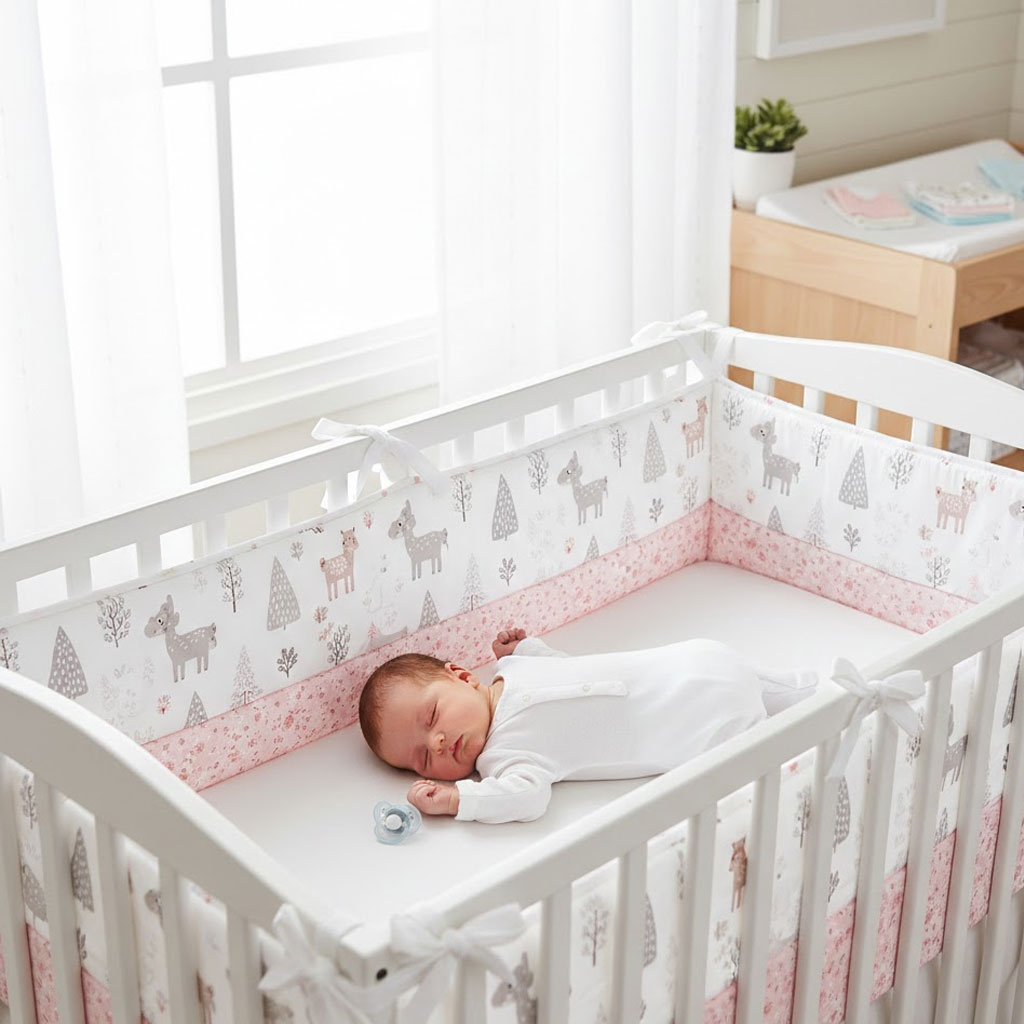 Pink 1-Piece Crib Bumper Soft  - Baby Nursery Glider review and price