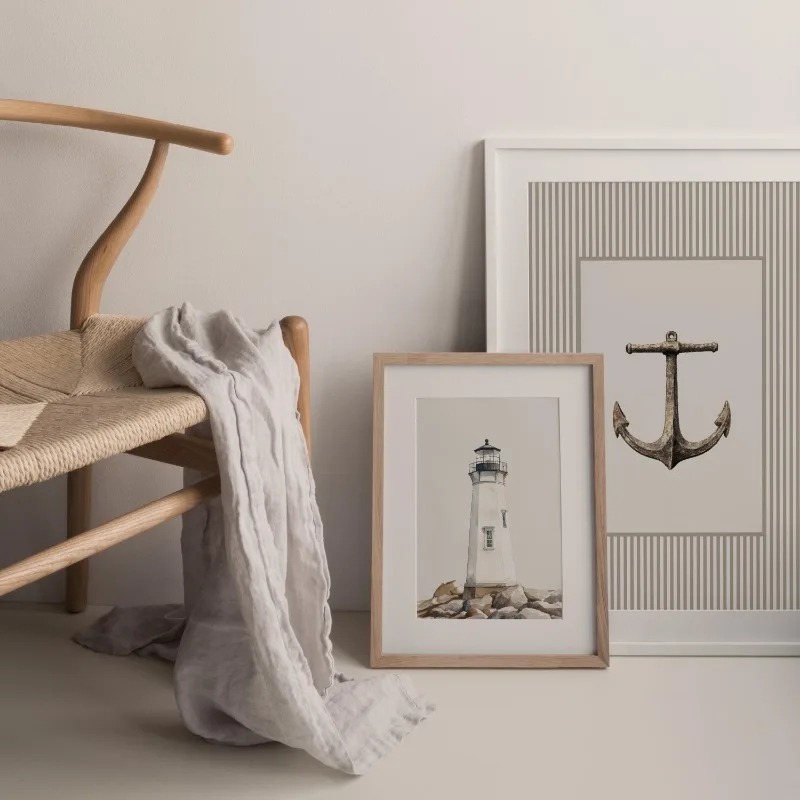 Neutral Nautical Nursery Art V - Baby Nursery Vintage Decor review and price