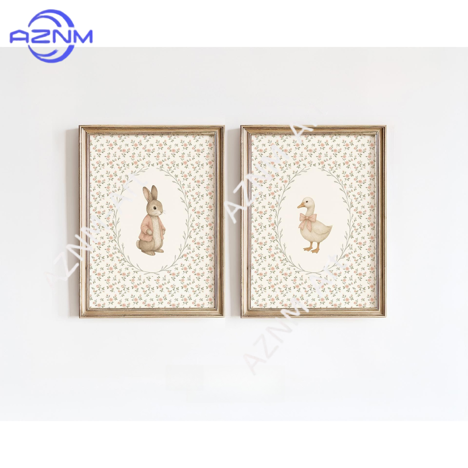 1/2Pcs Goose & Bunny Nursery W - Baby Nursery Vintage Decor review and price