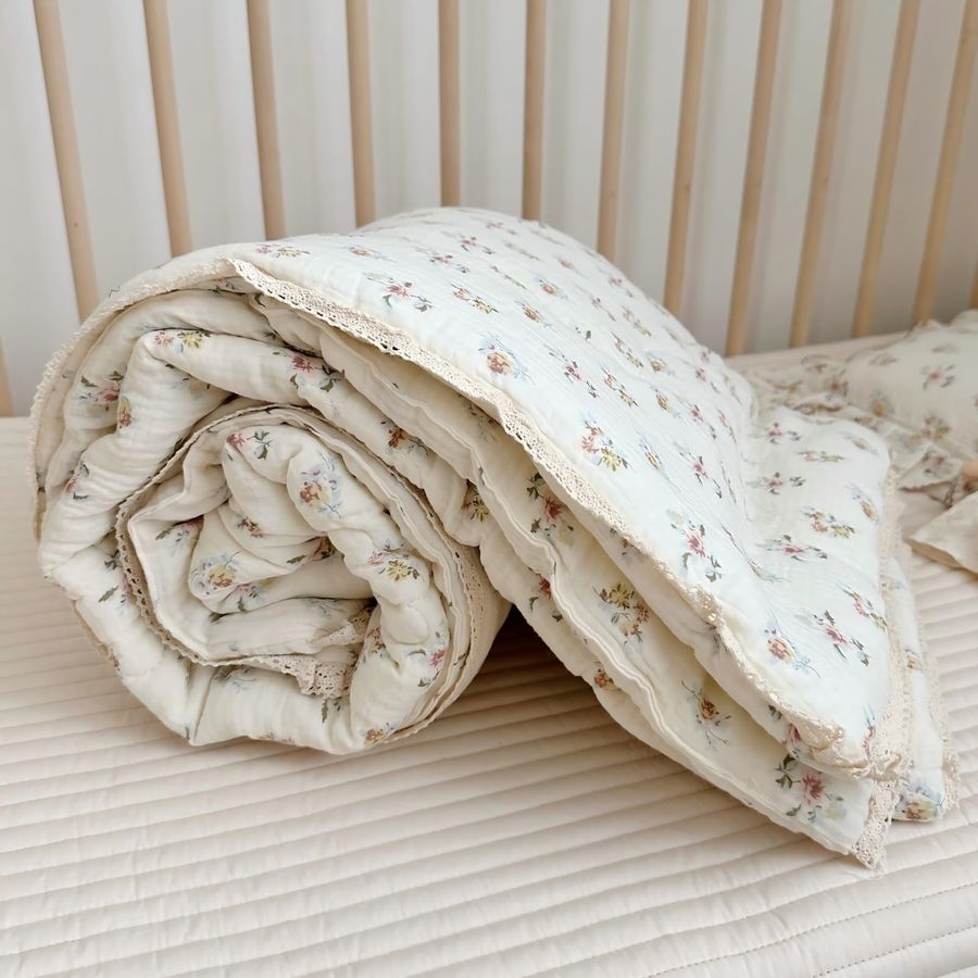 Muslin Nursery Blanket for Tod - Baby Girl Nursery Quilt review and price