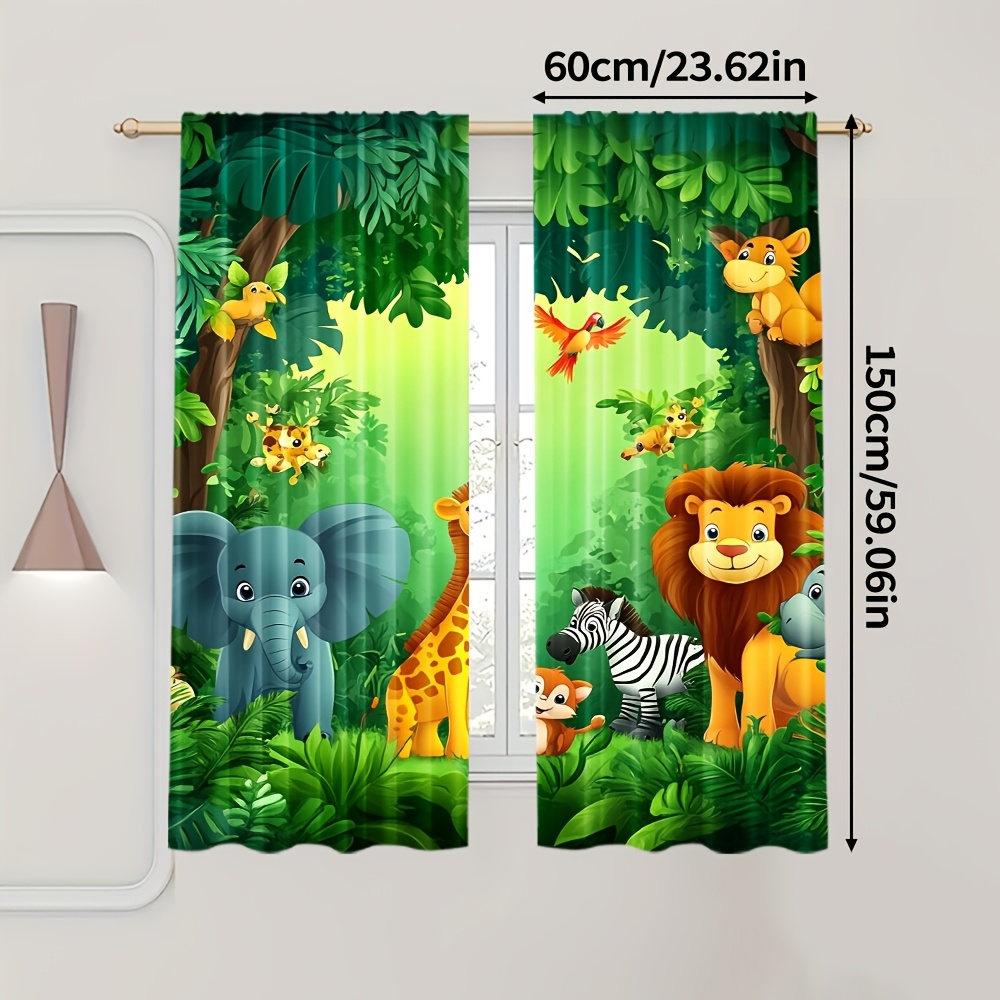 2pcs Cartoon Animal Curtains J - Baby Nursery Hospital review and price