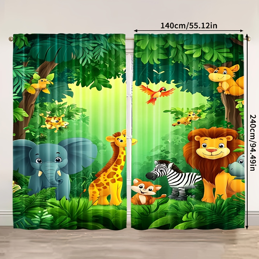 2pcs Cartoon Animal Curtains J - Baby Nursery Hospital review and price