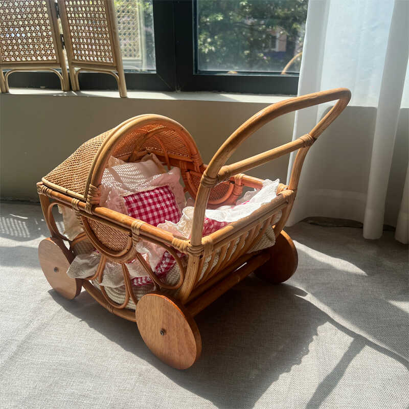 Woven Rattan Baby Stroller Vin - Baby Nursery Vintage Decor review and price