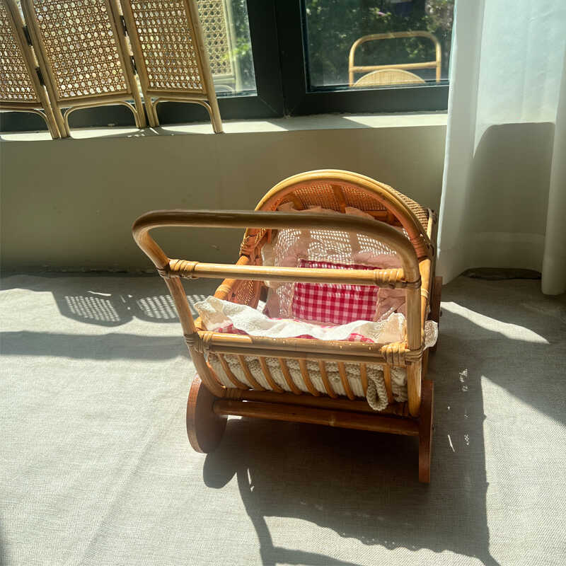 Woven Rattan Baby Stroller Vin - Baby Nursery Vintage Decor review and price