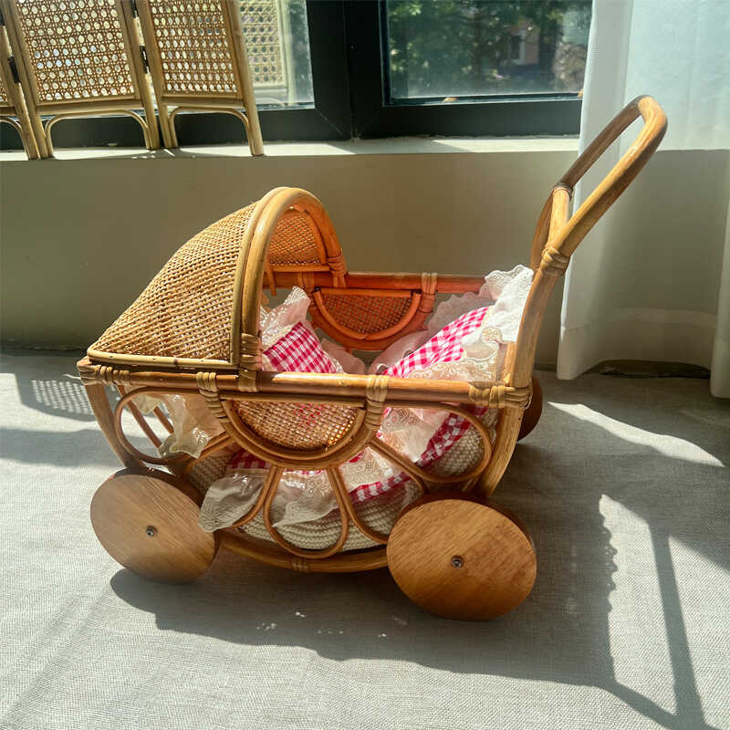 Woven Rattan Baby Stroller Vin - Baby Nursery Vintage Decor review and price