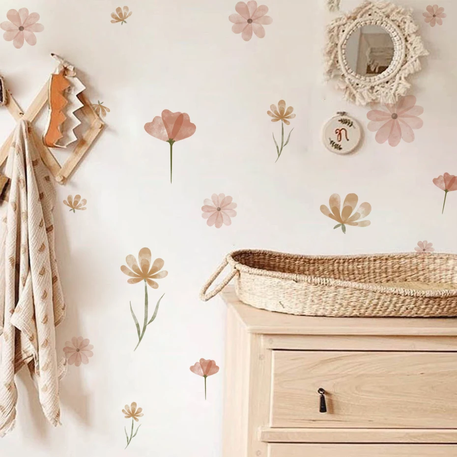 Boho Flowers Wall Stickers Chi - Baby Nursery Wall Stickers review and price