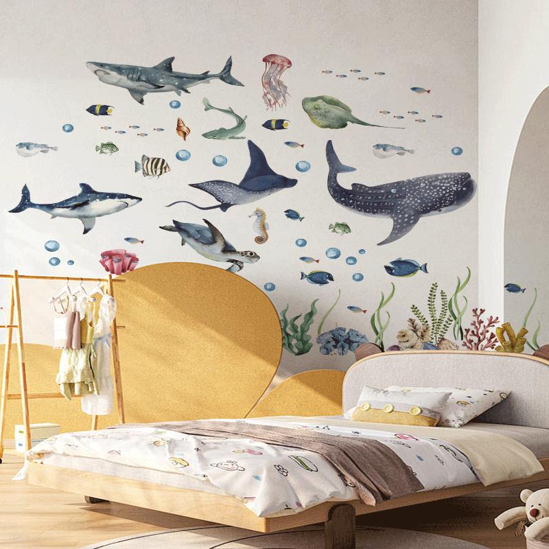 Watercolor Sharks Ocean Animal - Baby Nursery Ocean review and price