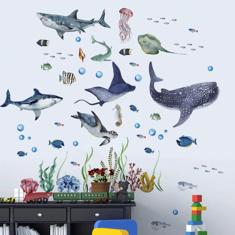 Watercolor Sharks Ocean Animal - Baby Nursery Ocean review and price