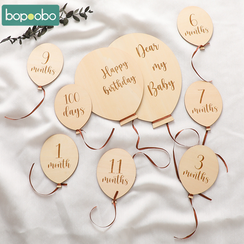 9PCS Baby Wooden Balloon Miles - Milestone Card Set review and price